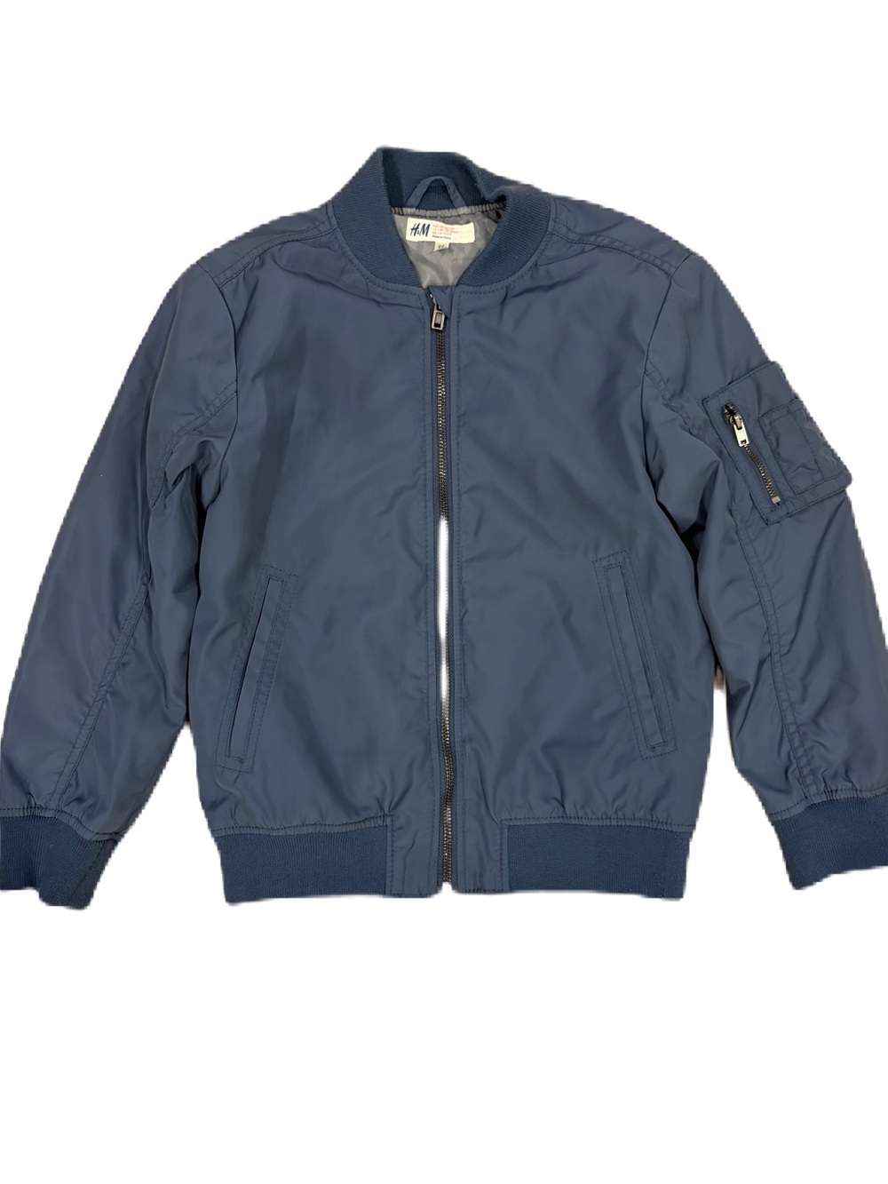H&M Kids Blue Bomber Jacket - Size 7-8Y